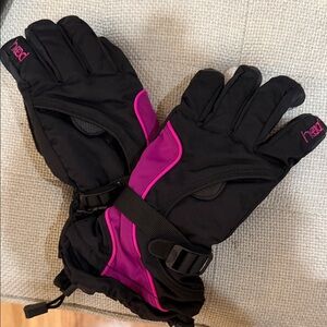 Head Black and Pink Kids Gloves